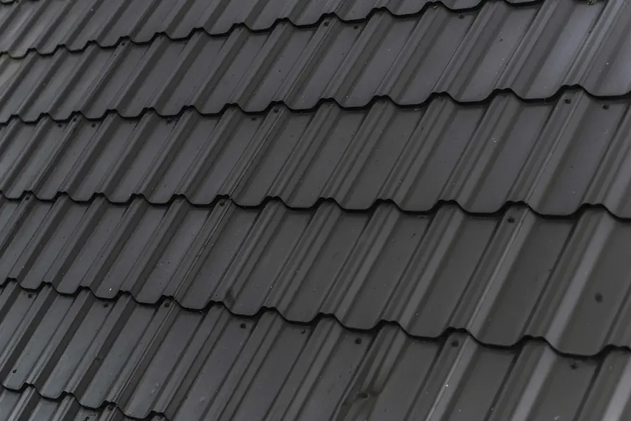 Close-up of dark architectural asphalt shingles
